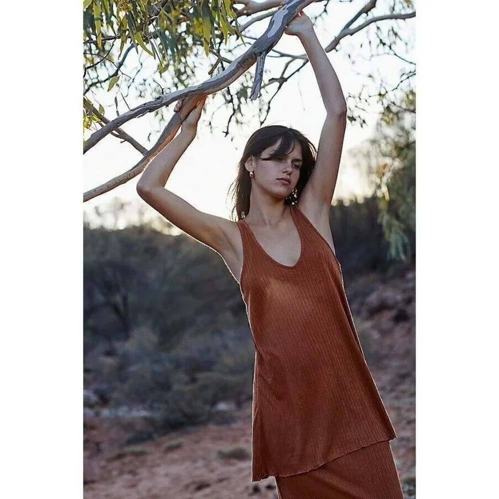 NWT FREE PEOPLE RIBBED PANAMA SKIRT & TOP SET